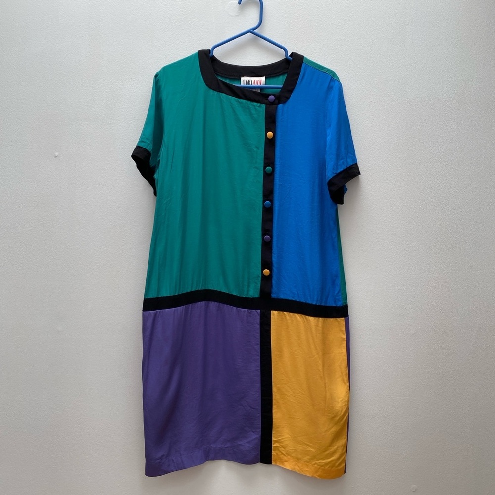 Vintage - Lori Ann 80’s Colour-block Mod Shift Dress